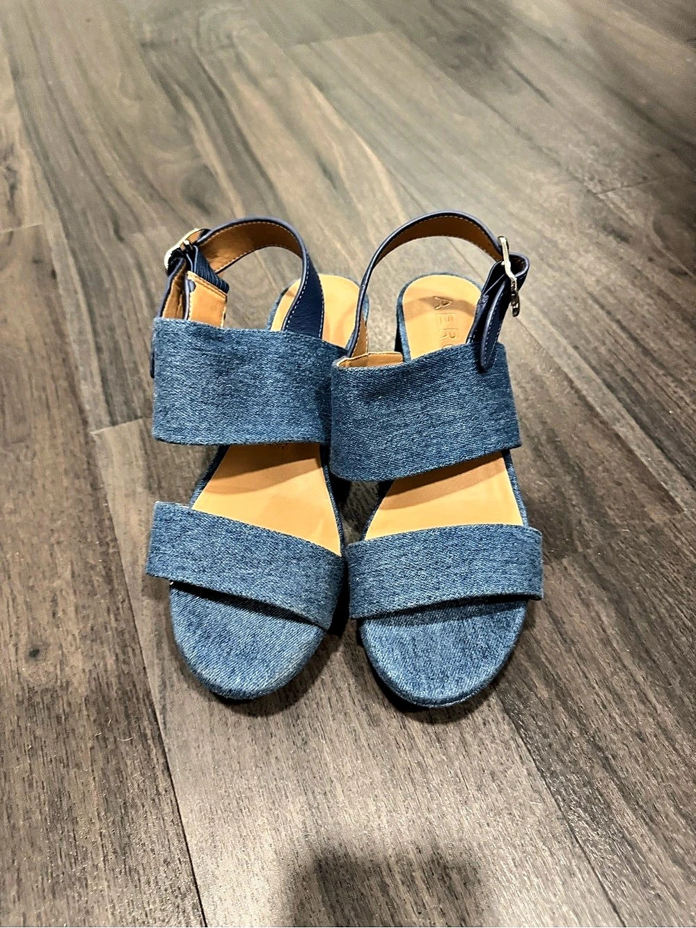 Aerosoles Camilia Platform Sandal Denim Sandals in Blue